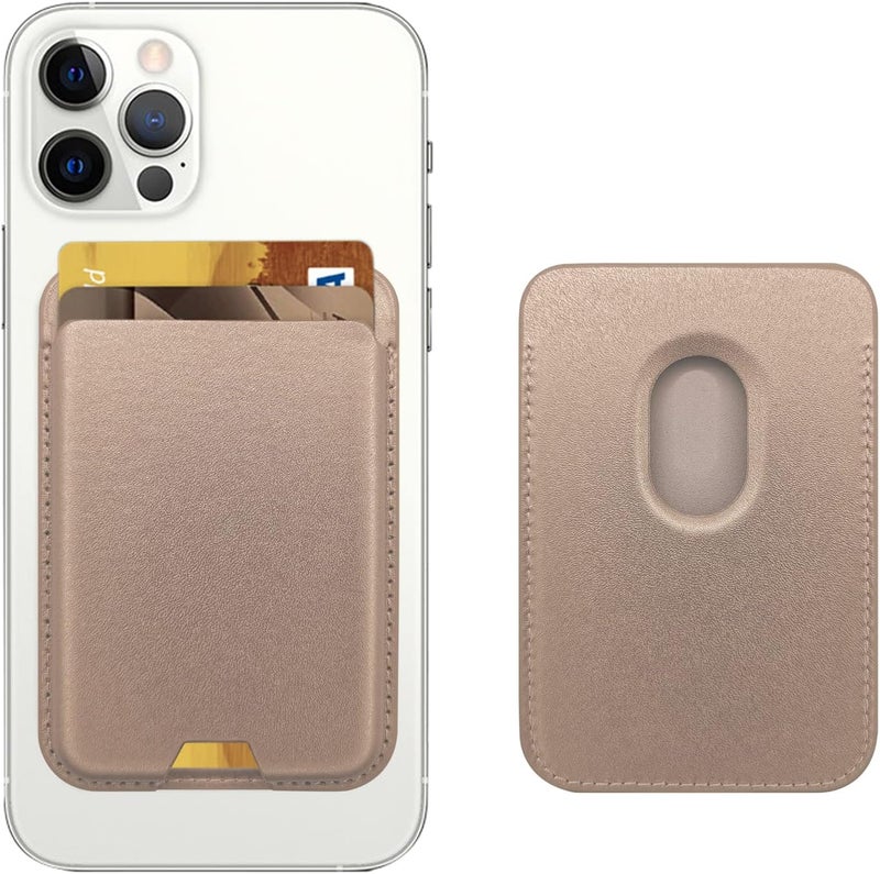 iLodn Magnetic Wallet Compatible with MagSafe for iPhone 17 16 15 14 13 12 Pro Max Air Plus Model, Mag 3 Safe Card Holder Stick on Accessories for Cell Phone & Case, RoseG - Image 1